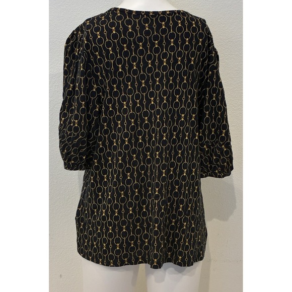 Lauren Ralph Lauren Black Label Equestrian Top XL Black Horse Bit Old Money Prep - Picture 4 of 9